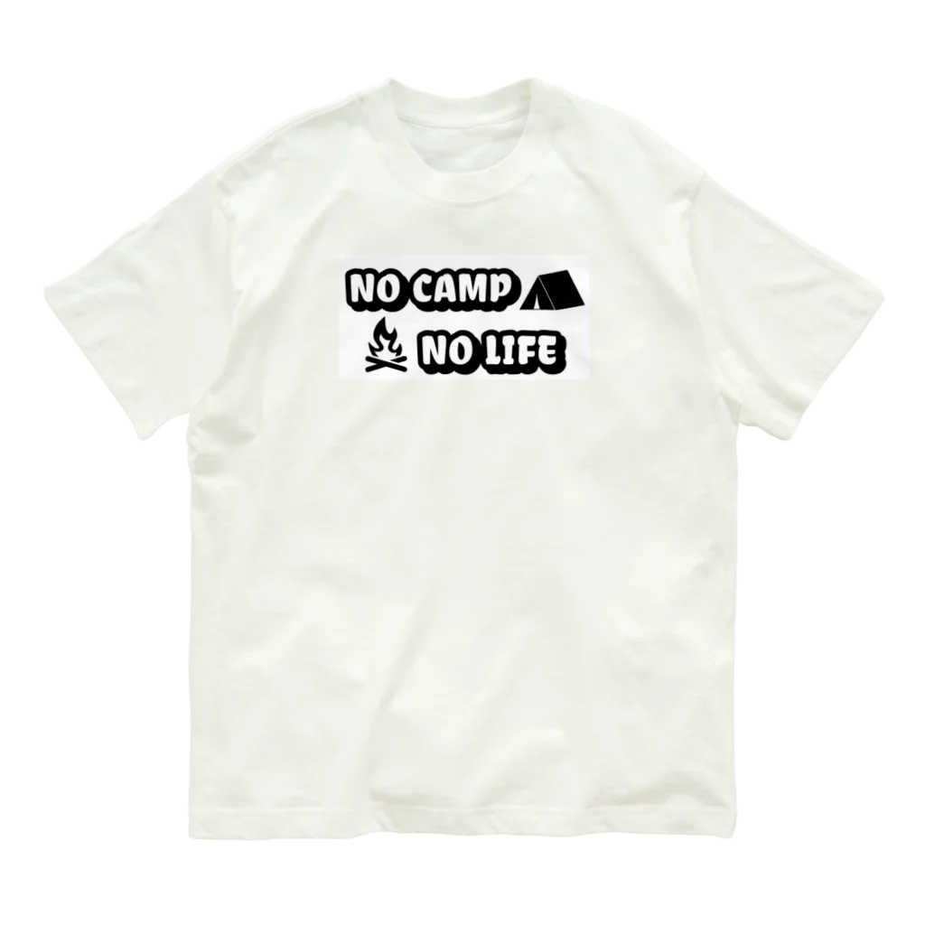 アウトドアデザインのNO CAMP NO LIFE オーガニックコットンTシャツ