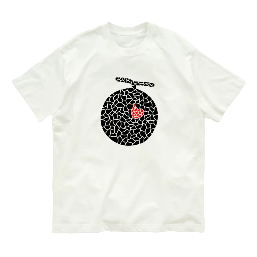 生物＝ケモノのヲ店の『tiles』Melon オーガニックコットンTシャツ