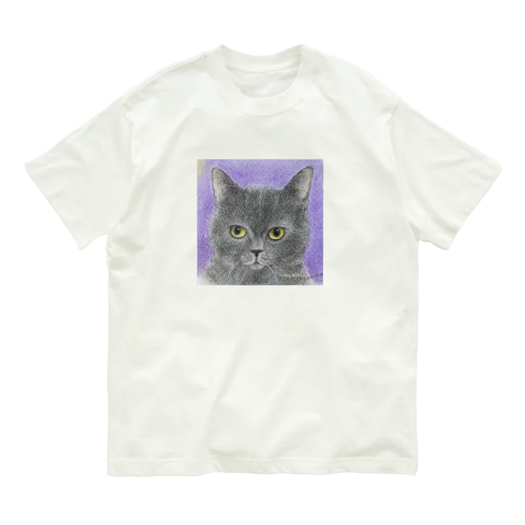 studio-egumianのneko neko okao ふくちゃん オーガニックコットンTシャツ