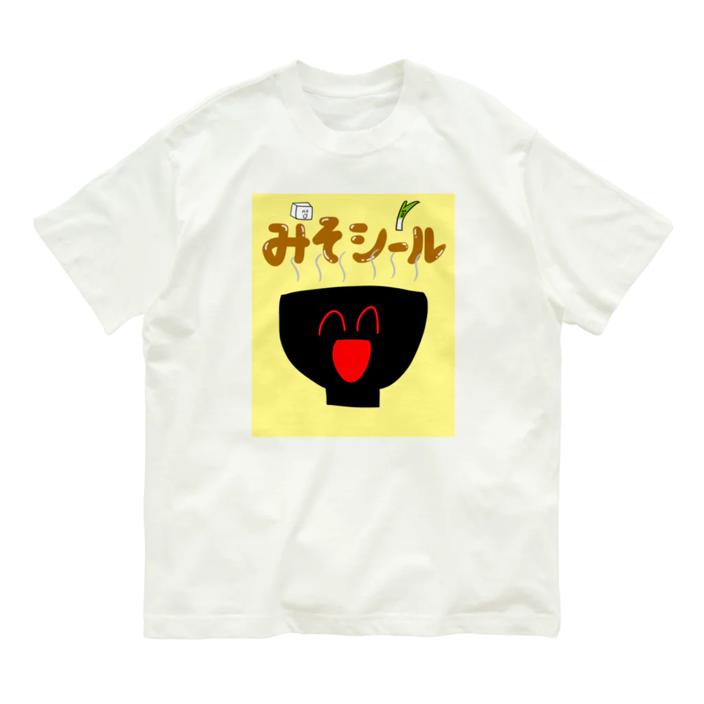 歯のマンガのみそシール オーガニックコットンTシャツ