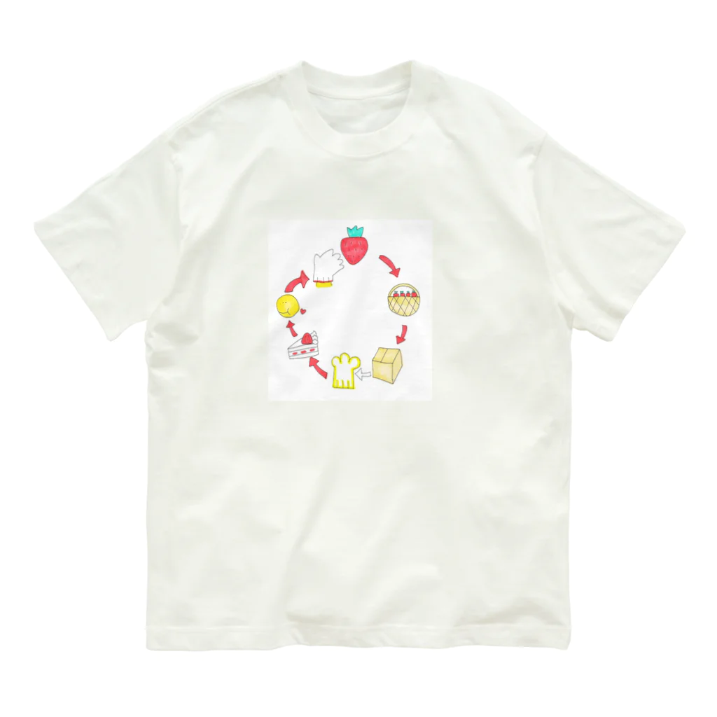 くくるばなのいちごさいくる Organic Cotton T-Shirt