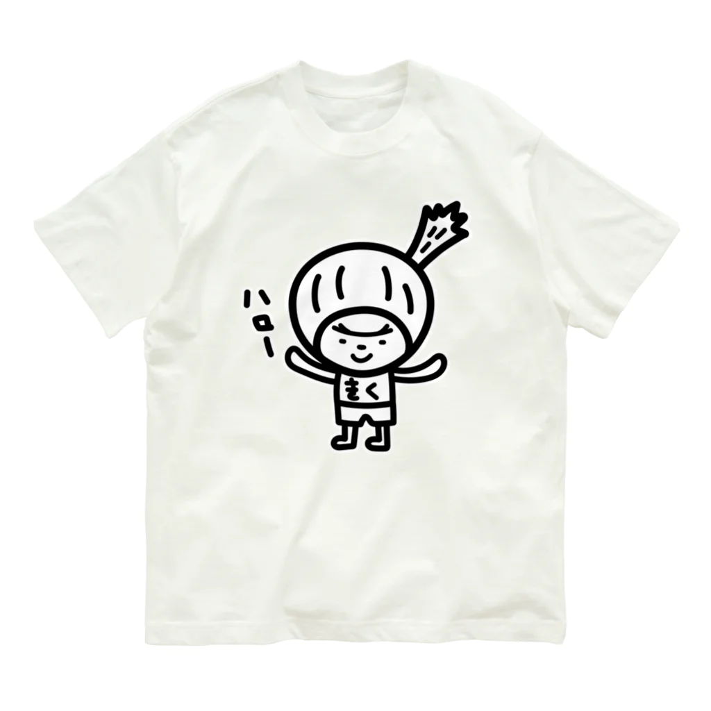 きくのらくがきのおしゃべりきくのひとりごと　ハローきく オーガニックコットンTシャツ