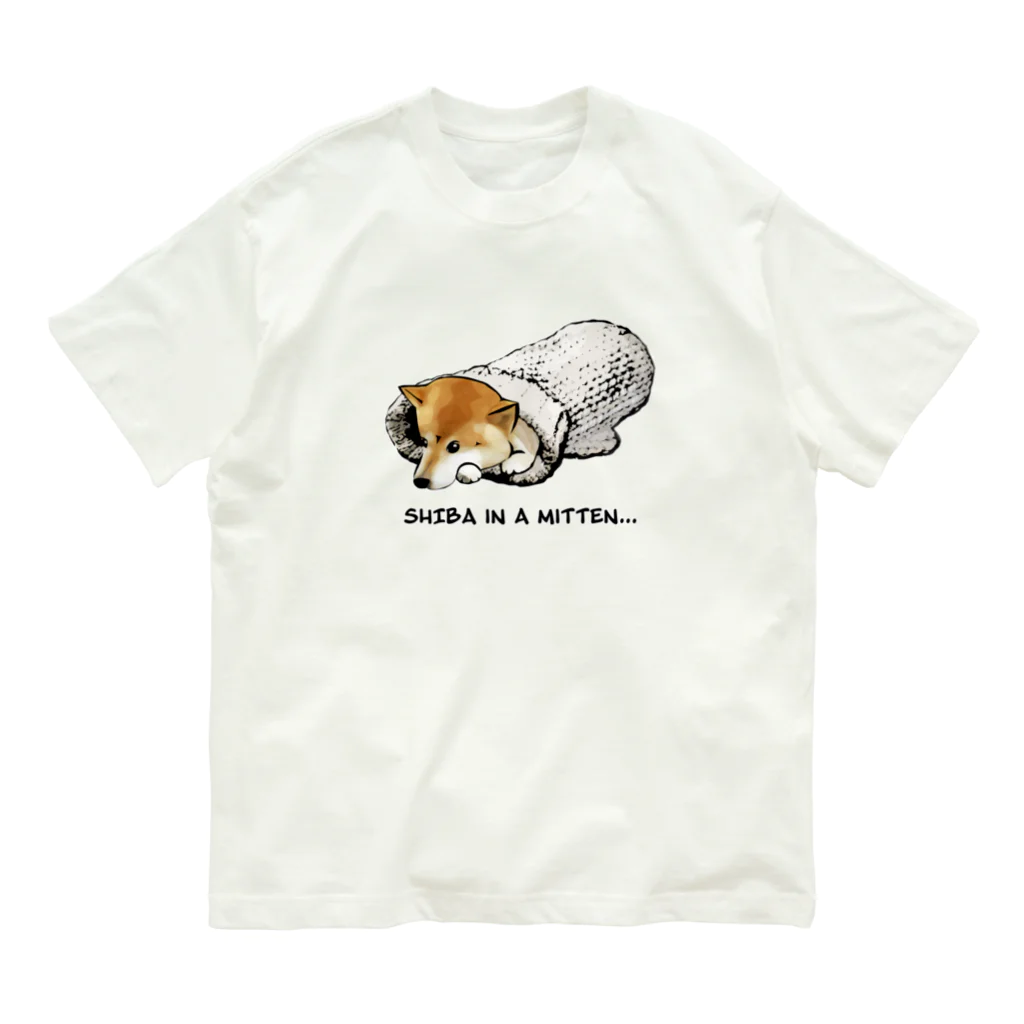 犬グッズの店しえるぶるーのミトンに入った柴犬 Organic Cotton T-Shirt