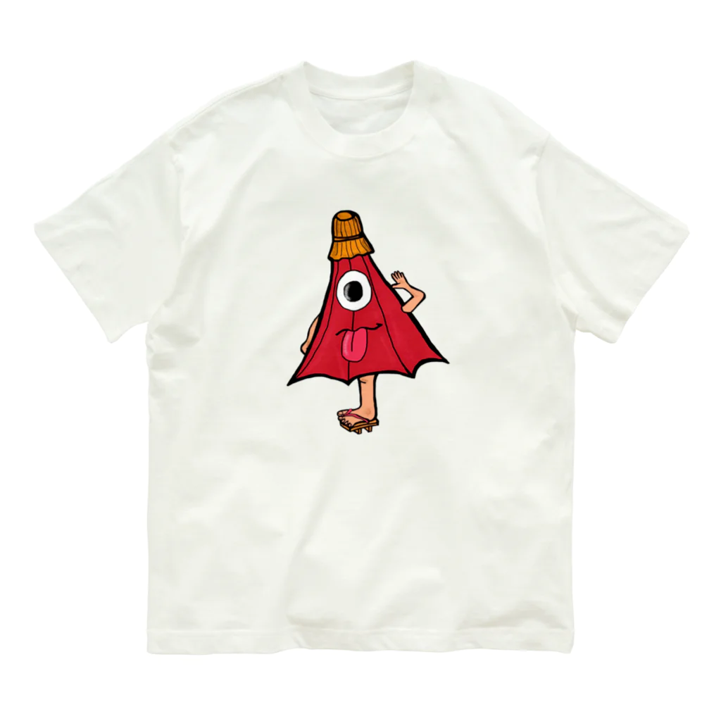 日本の妖怪&スピリチュアルのから傘くん オーガニックコットンTシャツ