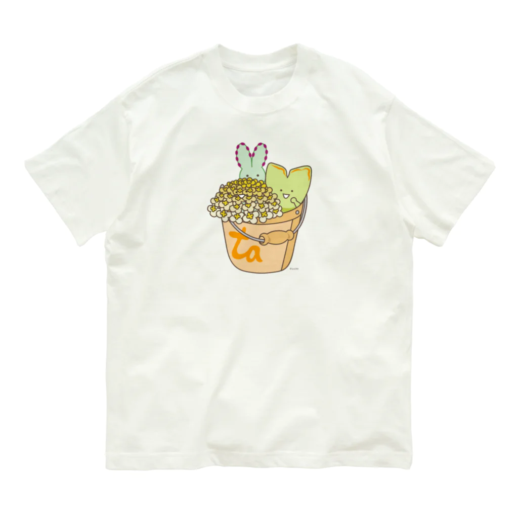 yuckeの多肉植物たにくさん　（バケツに集合） オーガニックコットンTシャツ