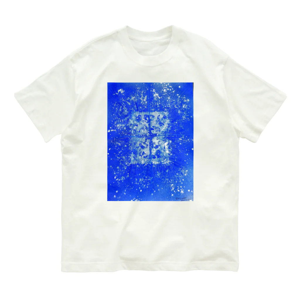 Takeo_HiraoのHirao_Blue_05 オーガニックコットンTシャツ