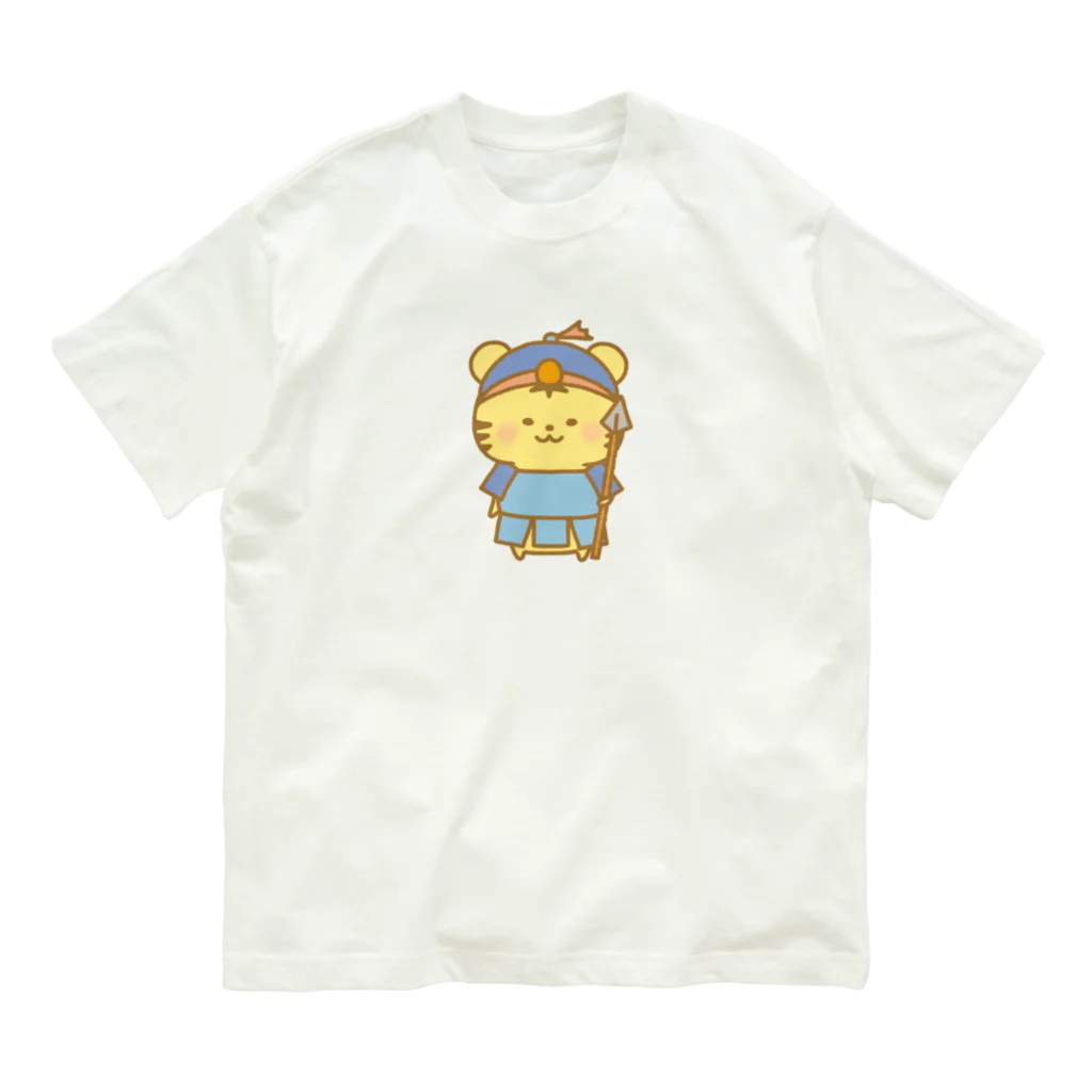 もちぱっちの毘沙門天トラさん オーガニックコットンTシャツ