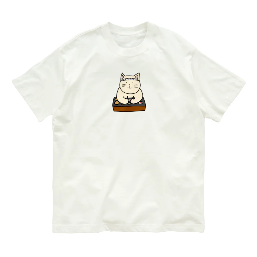 ＋Whimsyのたこ焼き屋さんねこ オーガニックコットンTシャツ