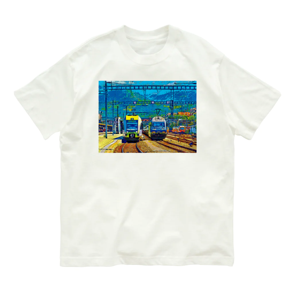 GALLERY misutawoのスイス シュピーツの駅 Organic Cotton T-Shirt