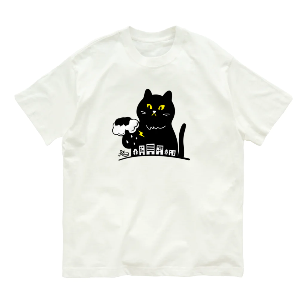 kocoon（コクーン）の嵐を招く黒猫 オーガニックコットンTシャツ