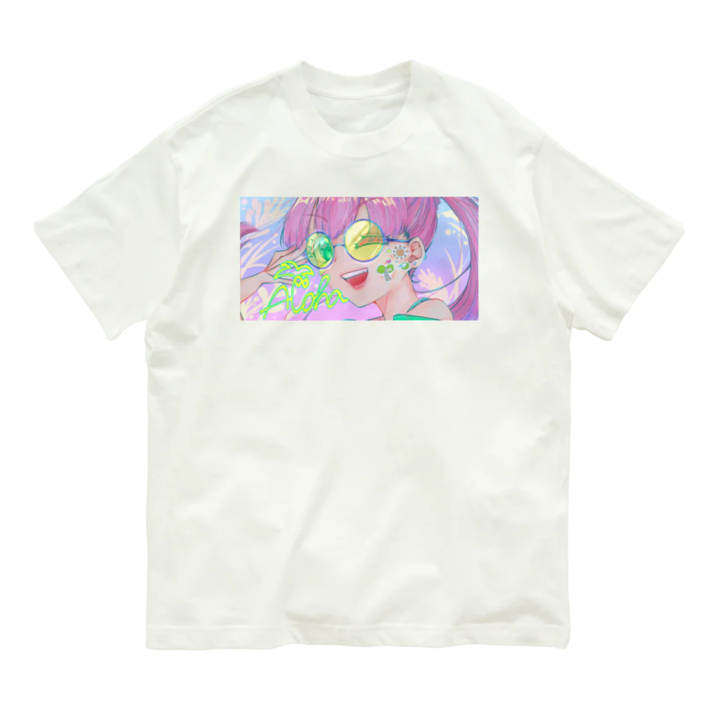 百合原の常夏☀️ハワイアン🏝ガール Organic Cotton T-Shirt