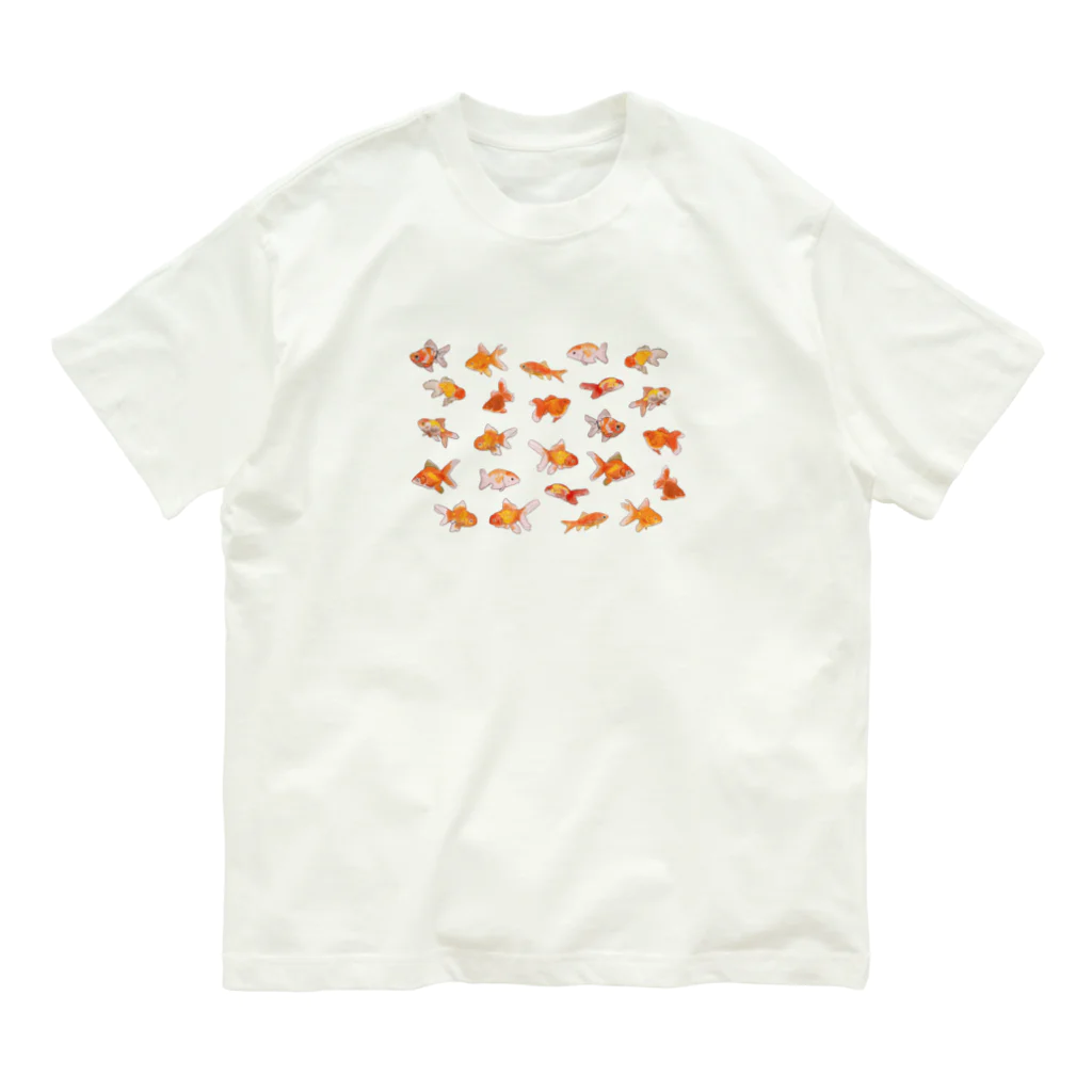 puikkoの金魚集合 オーガニックコットンTシャツ