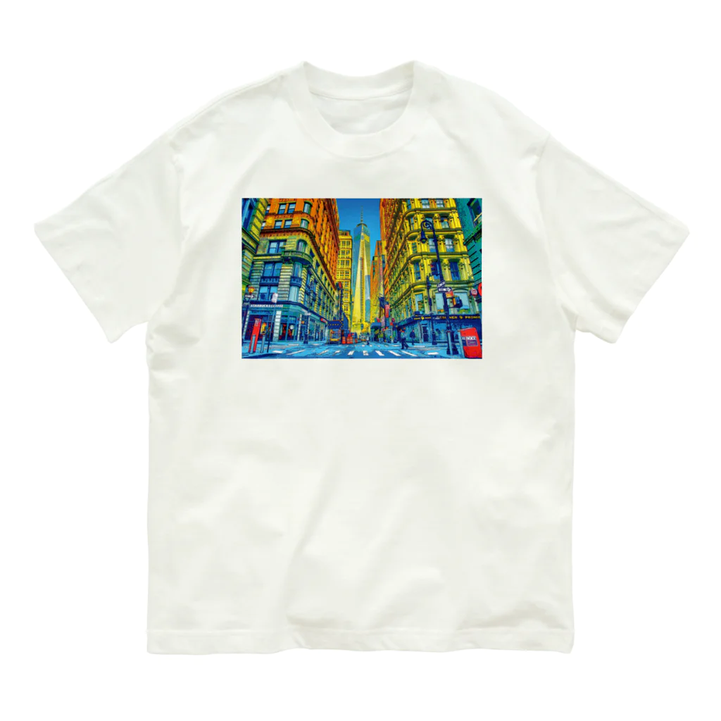 GALLERY misutawoのニューヨーク フルトンストリートの朝 Organic Cotton T-Shirt