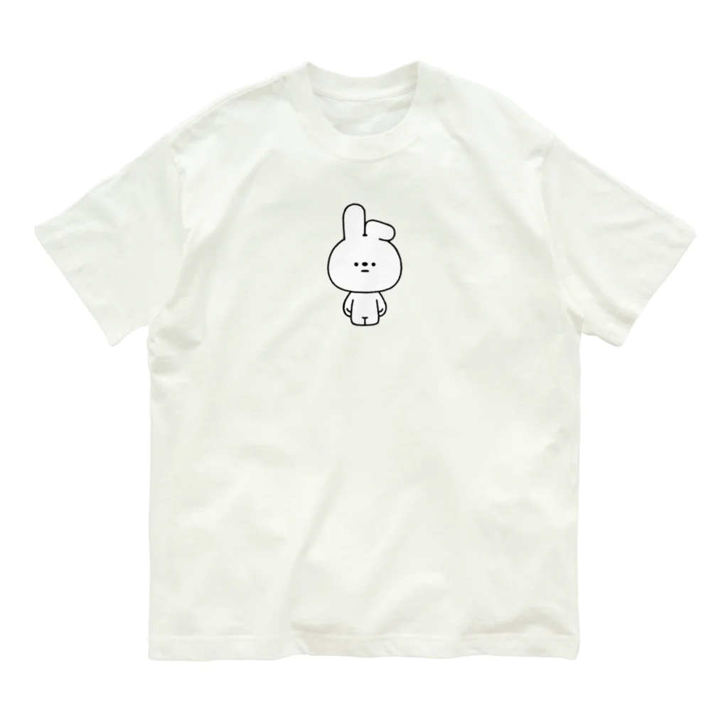 こつｗのおみせの量産うさぎ みみおれ オーガニックコットンTシャツ