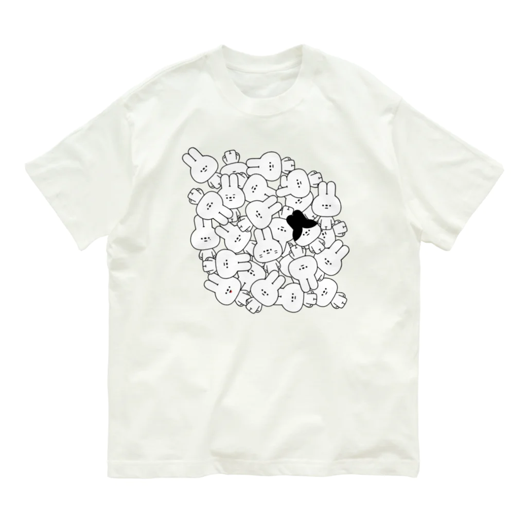 こつｗのおみせの量産うさぎ 量産 オーガニックコットンTシャツ