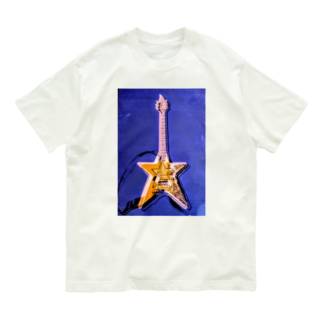 Rock★Star Guitar School 公式Goodsのアンディ・星ギター・ウォーホール オーガニックコットンTシャツ