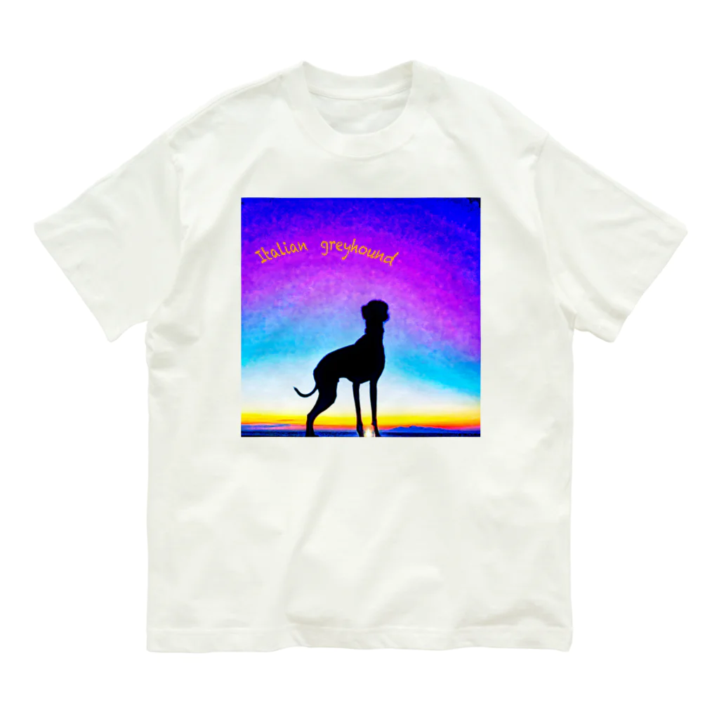 polepolediveのパステル　イタグレ オーガニックコットンTシャツ