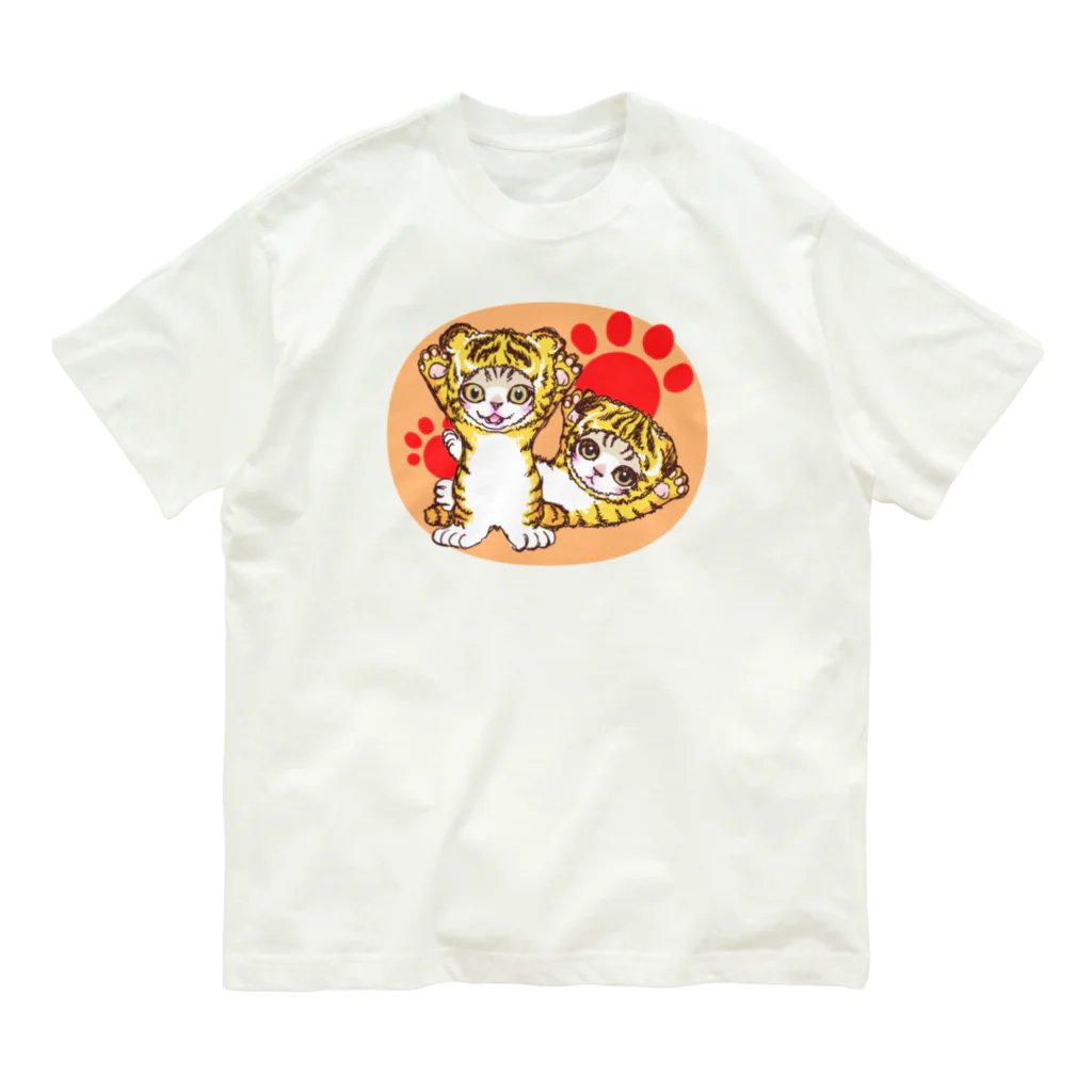 nya-mew（ニャーミュー）のとらニャーちゃん Organic Cotton T-Shirt
