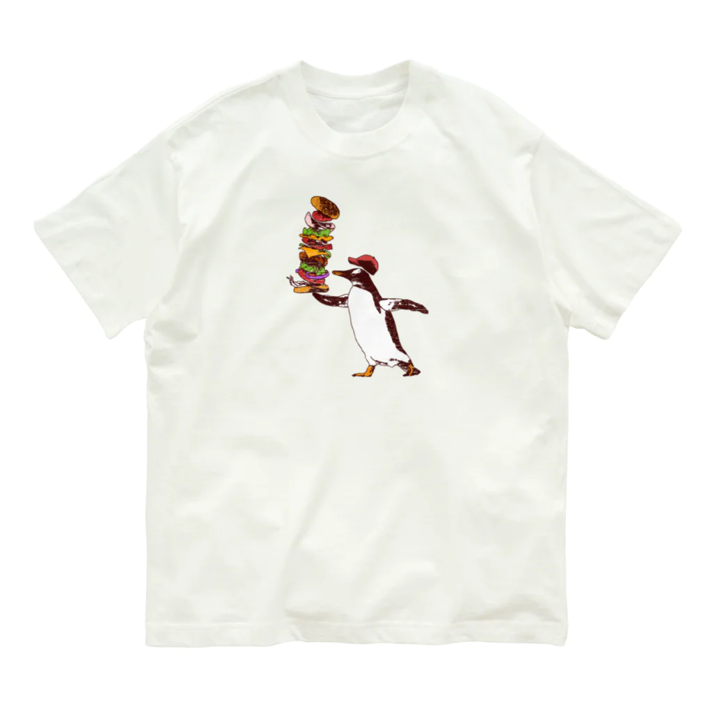 kbc3745のhamburger Penguin オーガニックコットンTシャツ