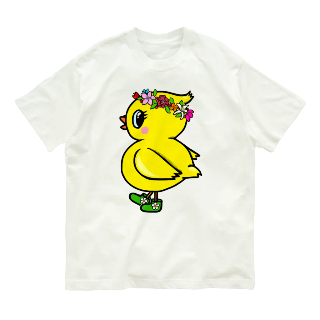 LalaHangeulの花冠ひよ子 Organic Cotton T-Shirt