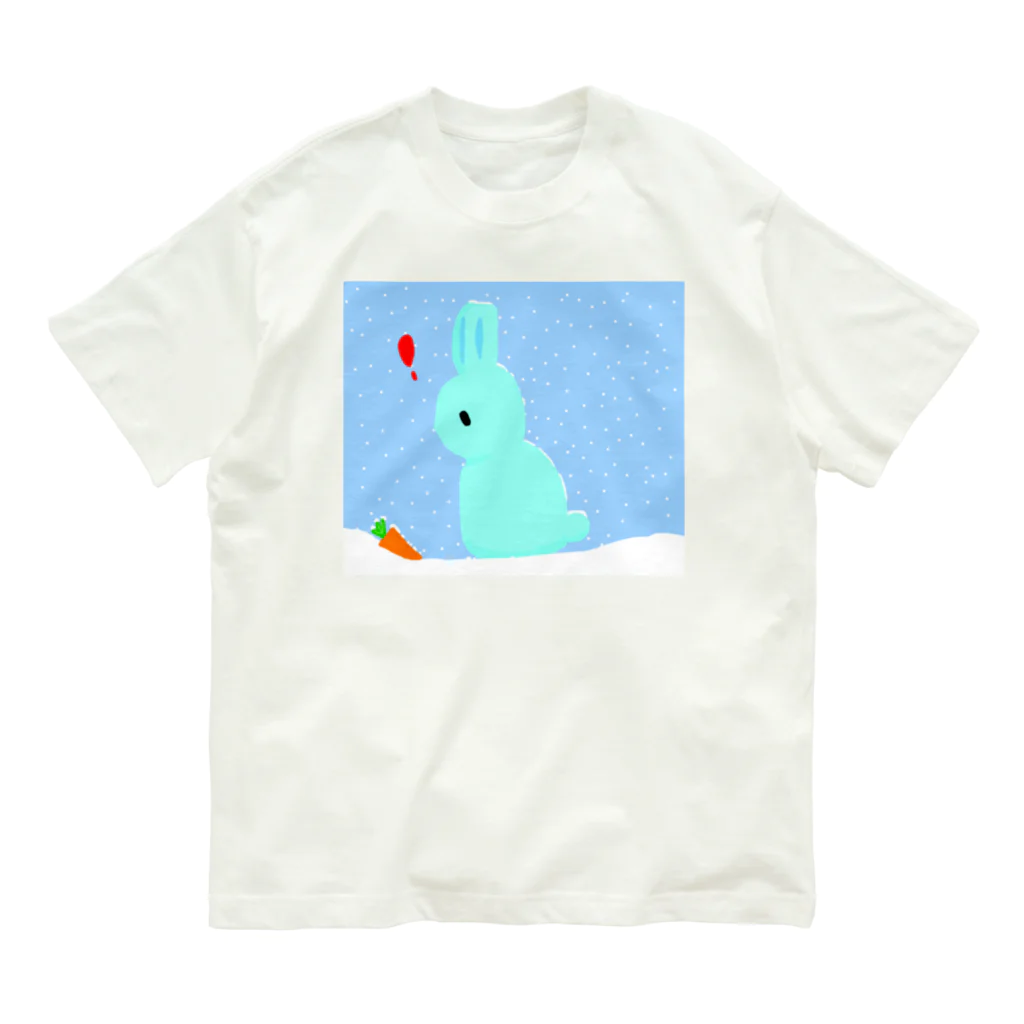 うさぎショップ！！の雪うさぎ オーガニックコットンTシャツ