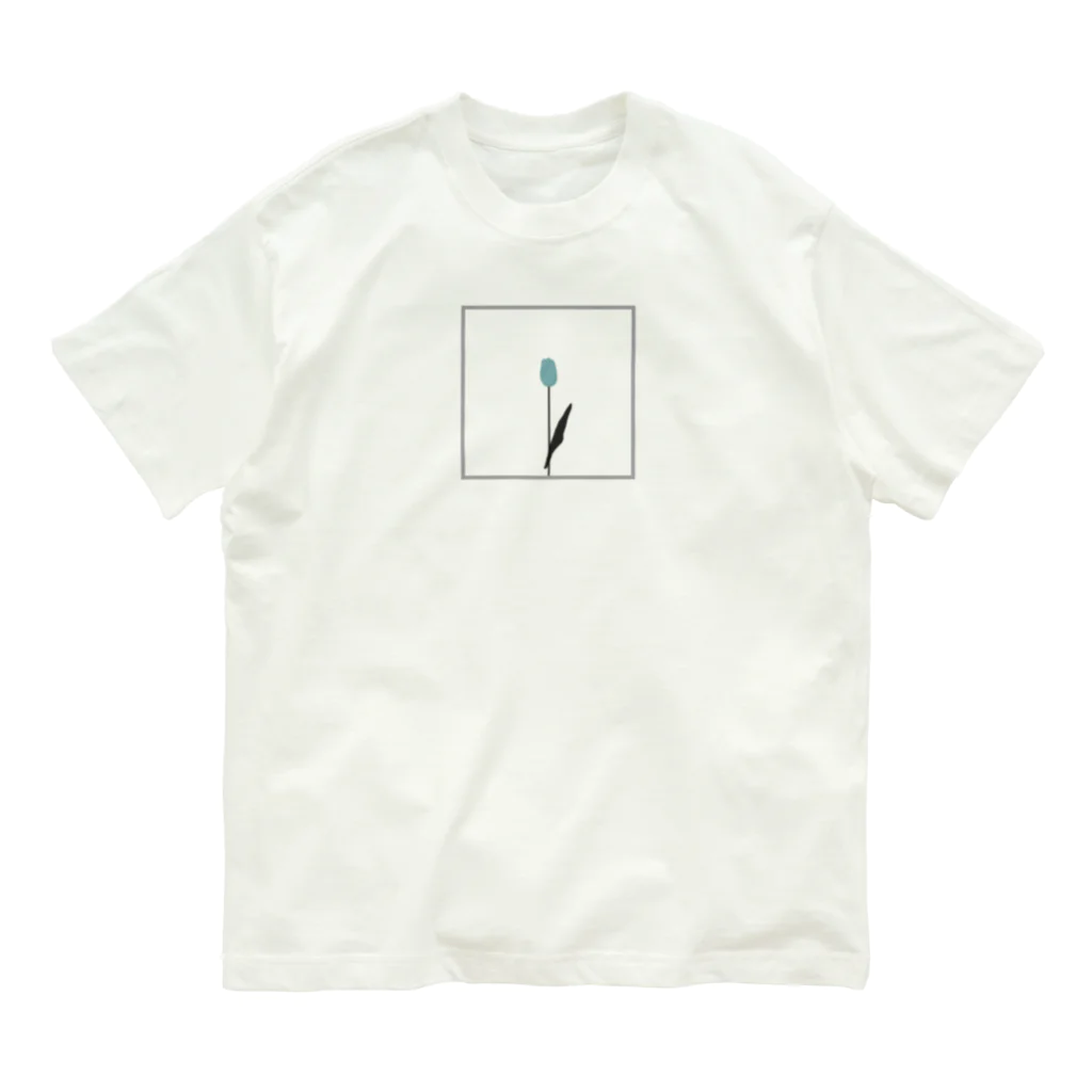 rilybiiのgrayturquoiseBlue オーガニックコットンTシャツ