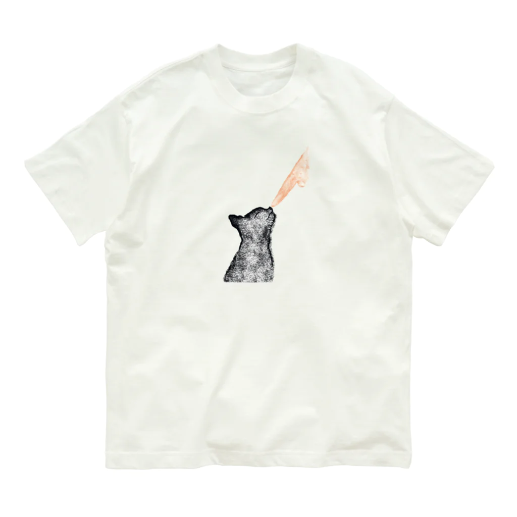 shokomumuの〈はじめまして〉 鼻で挨拶する猫 オーガニックコットンTシャツ