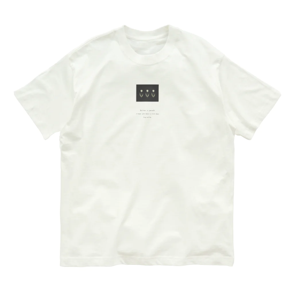 rilybiiのcreamTulip × charcoalbrown Organic Cotton T-Shirt