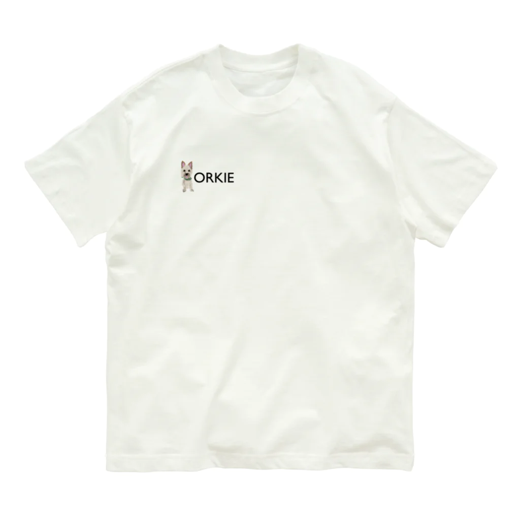 DOG FACEのヨーキー【わんデザイン 3月】 Organic Cotton T-Shirt