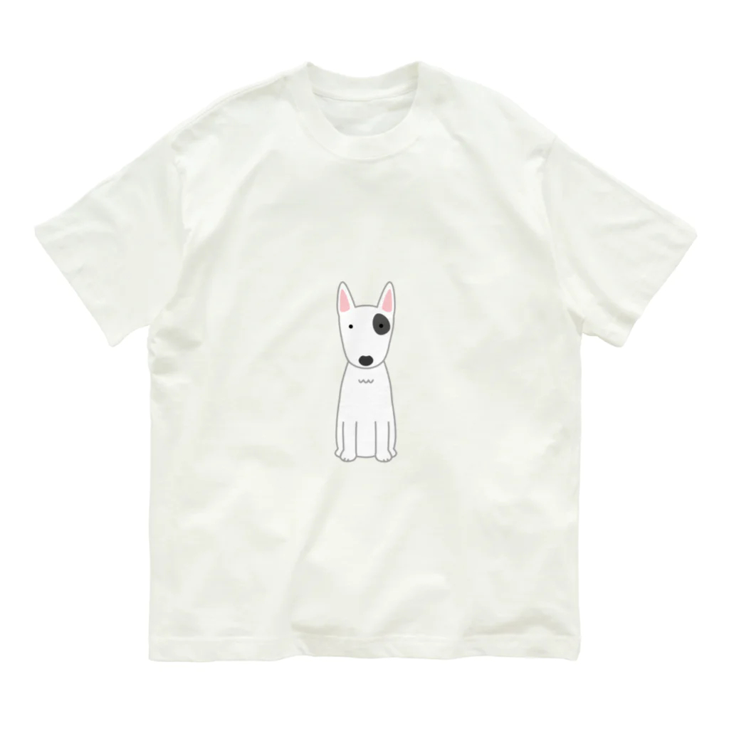 ゆいたっく／犬イラストのブルテリア オーガニックコットンTシャツ