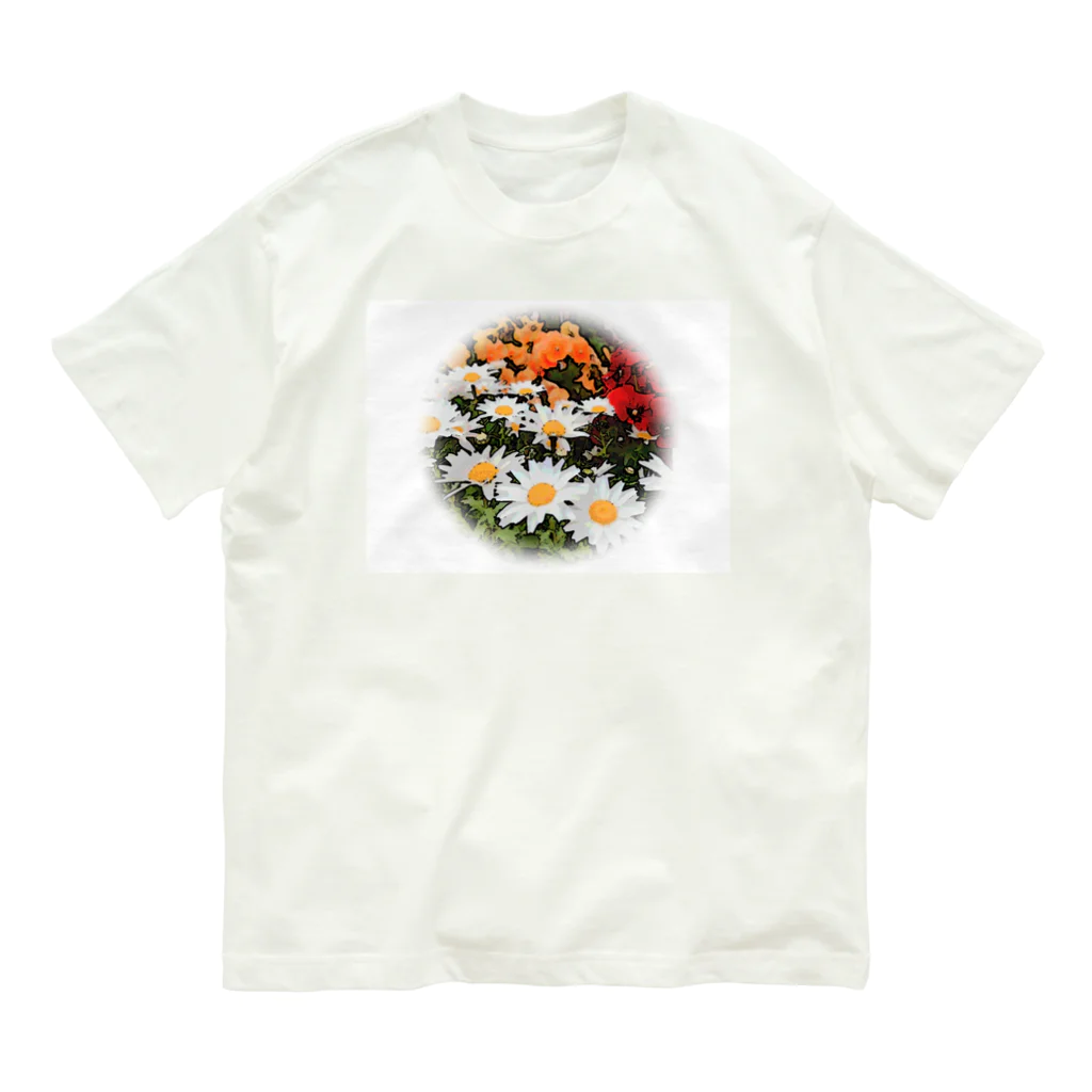 ⚜️Lily⚜️のFlower Garden 丸枠ver. オーガニックコットンTシャツ