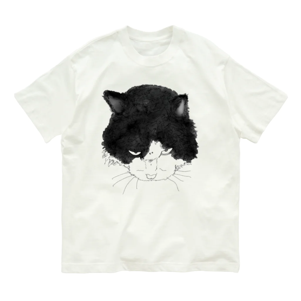 スナック半ばをすぎての睨みネコ' Organic Cotton T-Shirt