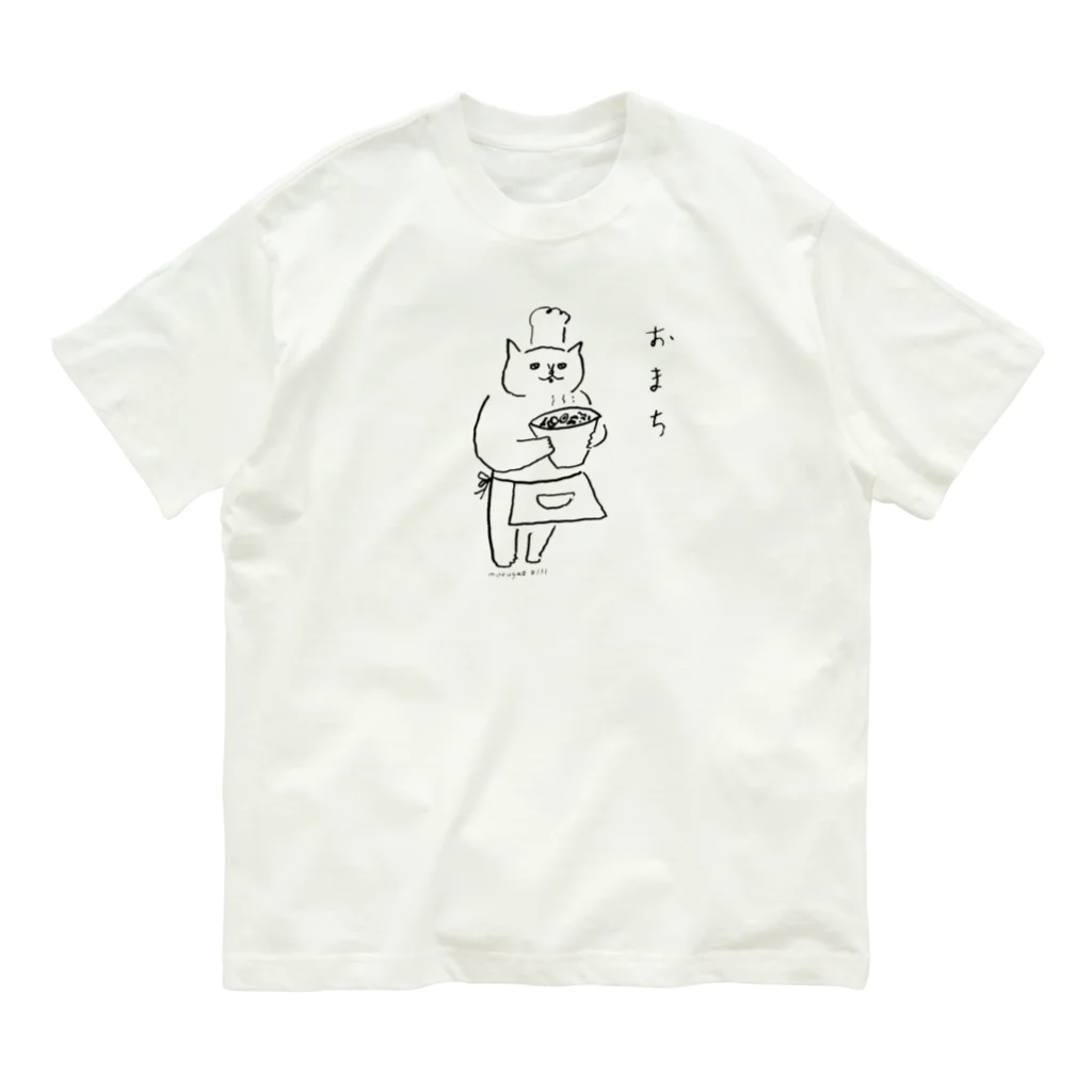 丸顔シャンデリアのおまちねこ オーガニックコットンTシャツ