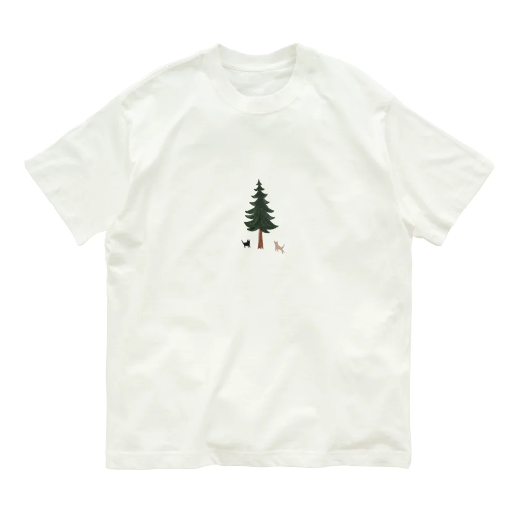 ニャームルクロッペの木のしたで待ちあわせ猫 Organic Cotton T-Shirt