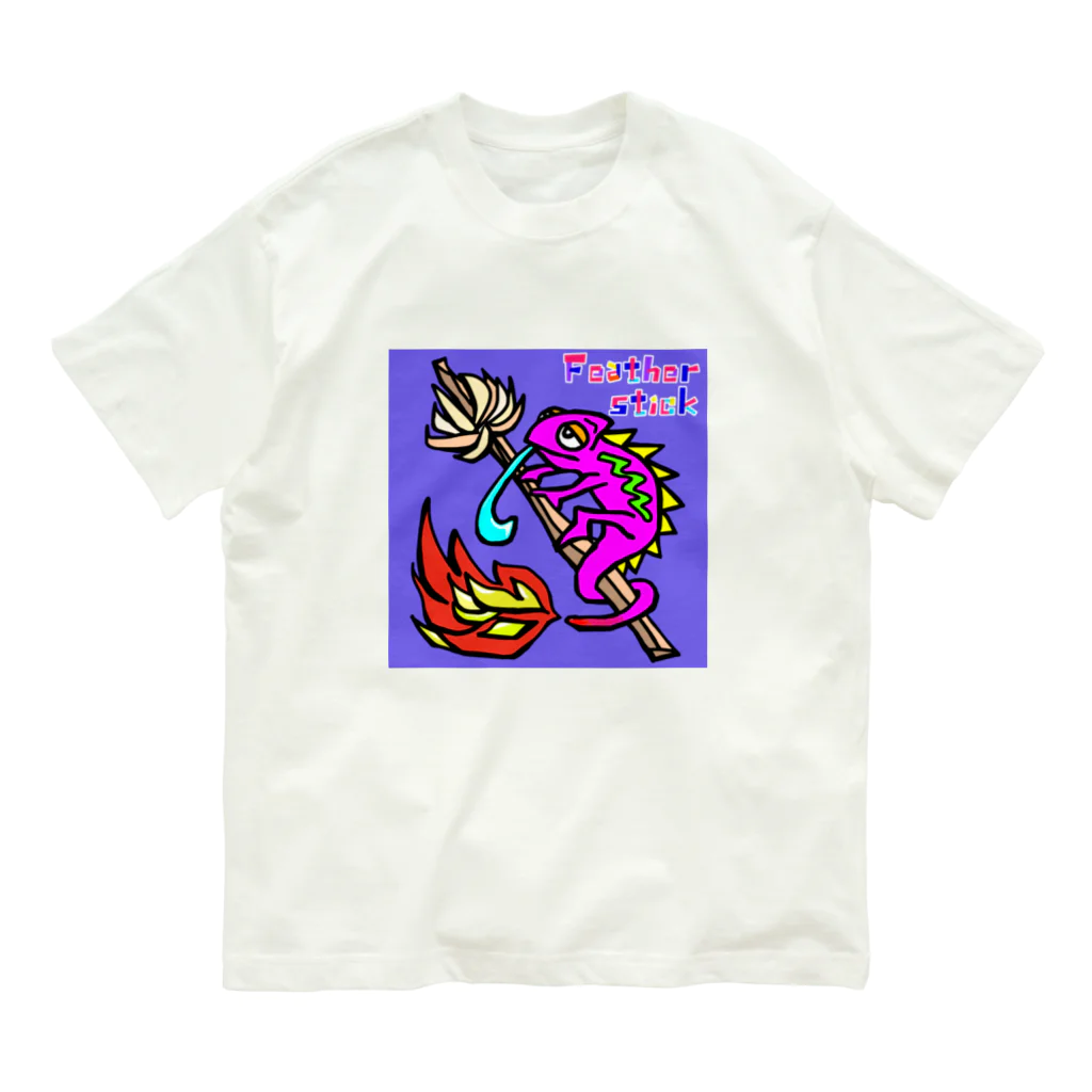 Feather stick-フェザースティック-のFeather Stick【フェザースティック】カメレオン　紫 Organic Cotton T-Shirt
