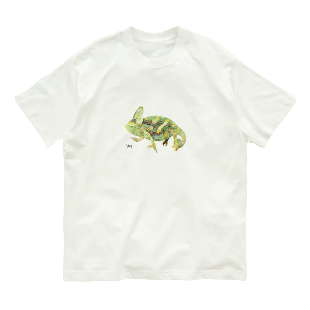 LEOLEOの挨拶をするエボシカメレオン Organic Cotton T-Shirt