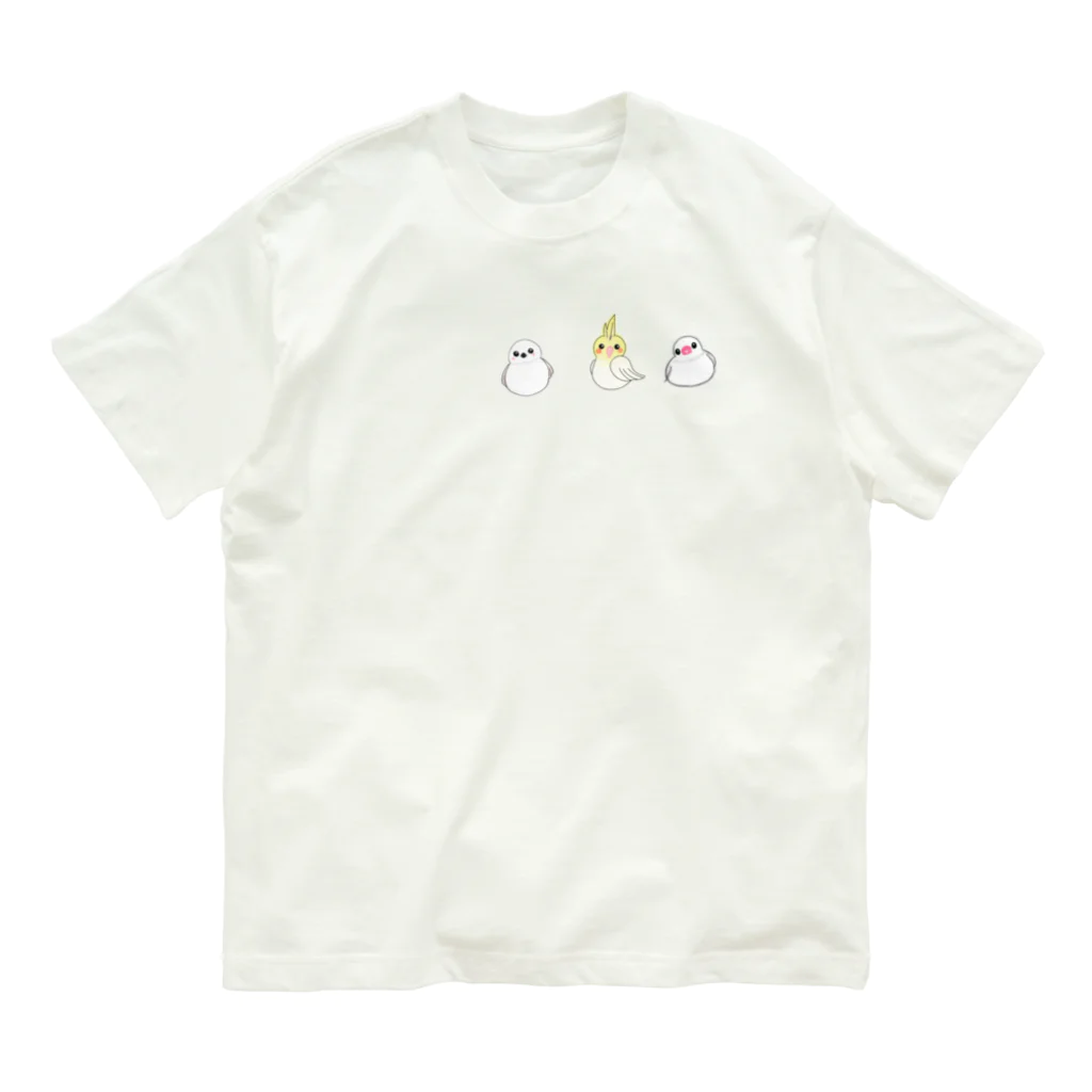 みつまめこshopの小鳥 オーガニックコットンTシャツ