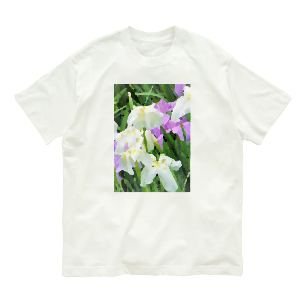 Hanamusubi001の花菖蒲 オーガニックコットンTシャツ