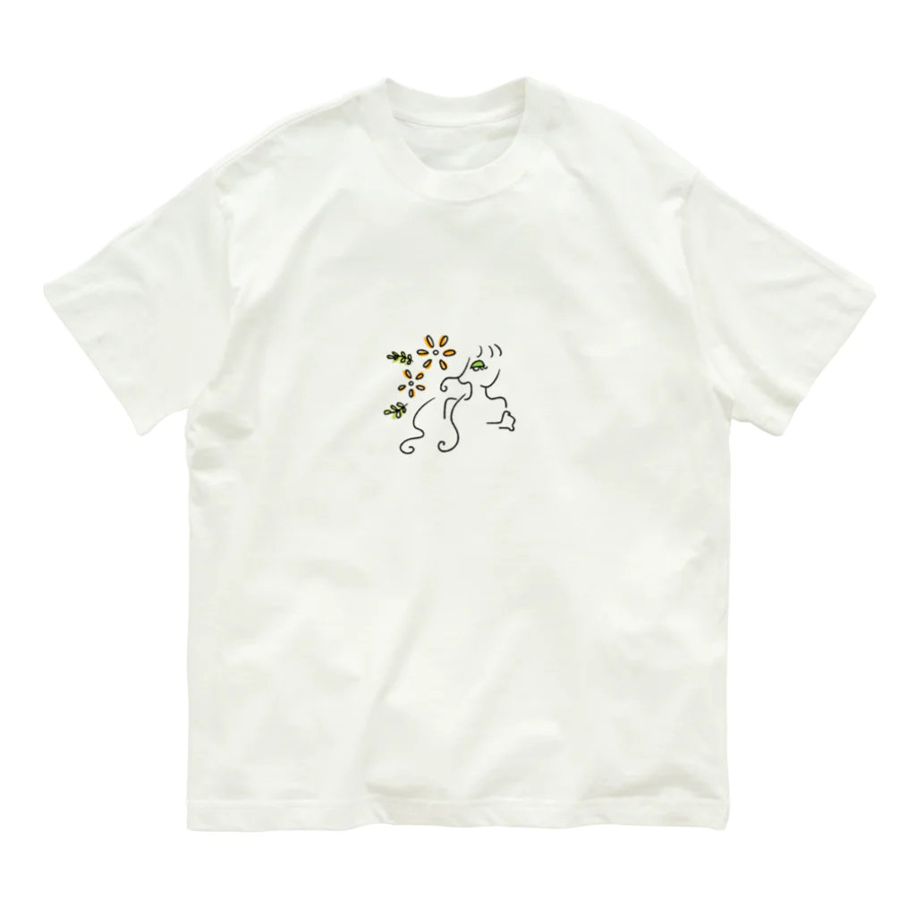 えまのflower marguerite Organic Cotton T-Shirt