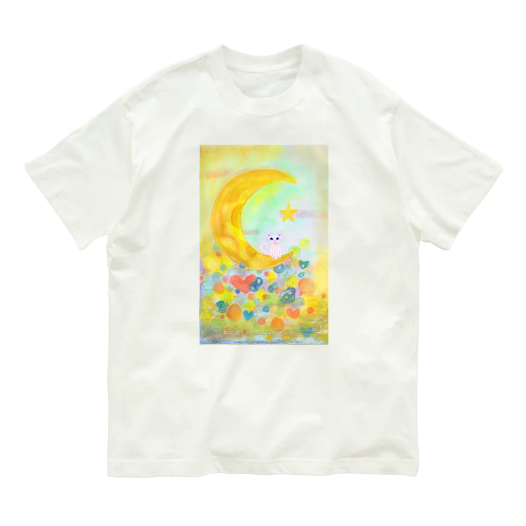 Esassy shopの月の夢猫 Organic Cotton T-Shirt