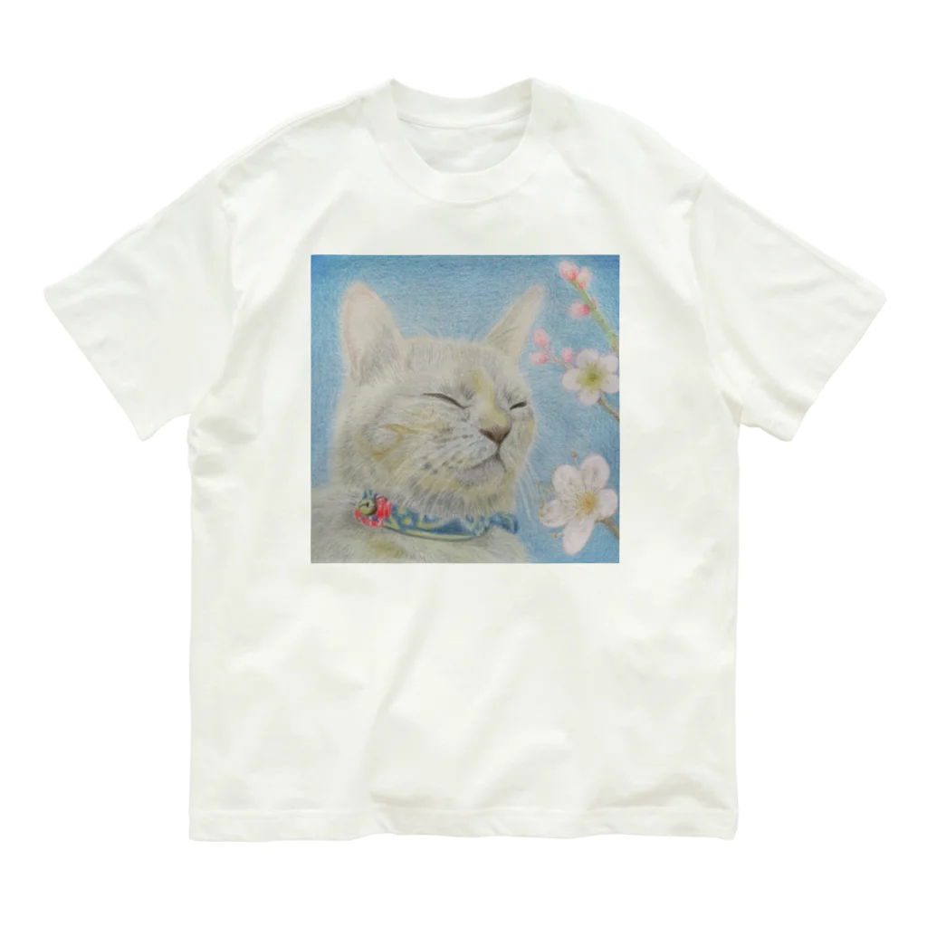 理絵のねこ ぬくぬく オーガニックコットンTシャツ