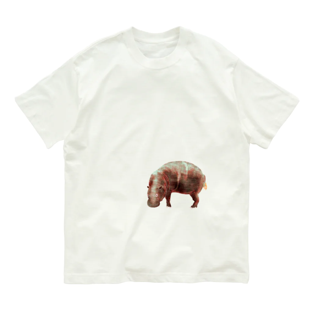 文様動物園 Pattern Zoo Museum shopの算木崩し × コビトカバ オーガニックコットンTシャツ