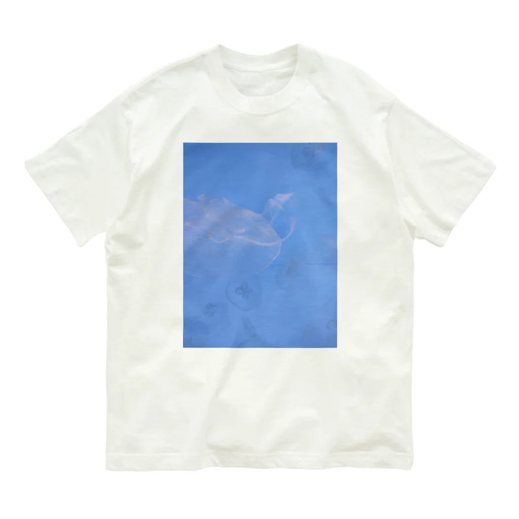 YURURIのくらげblue オーガニックコットンTシャツ