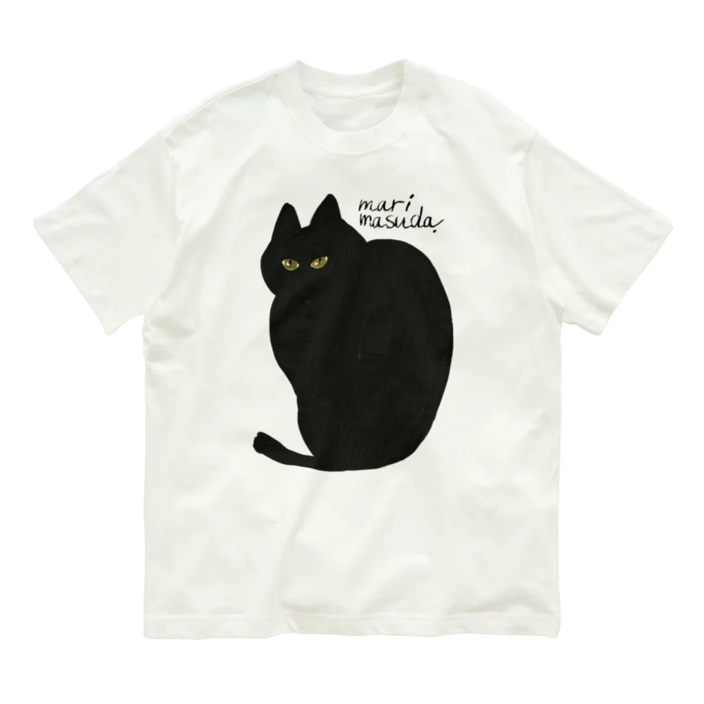 mari masudaのblack cat オーガニックコットンTシャツ