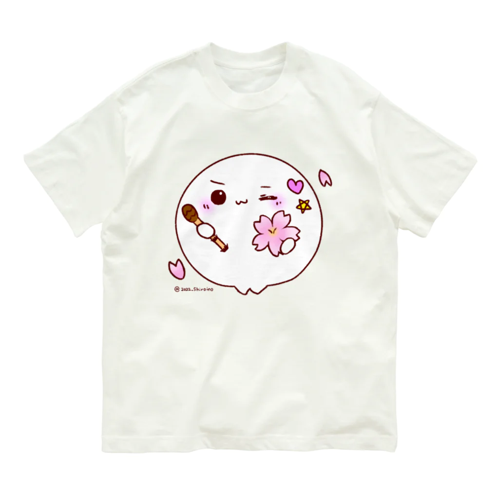 しろいのショップの春！なレイン オーガニックコットンTシャツ