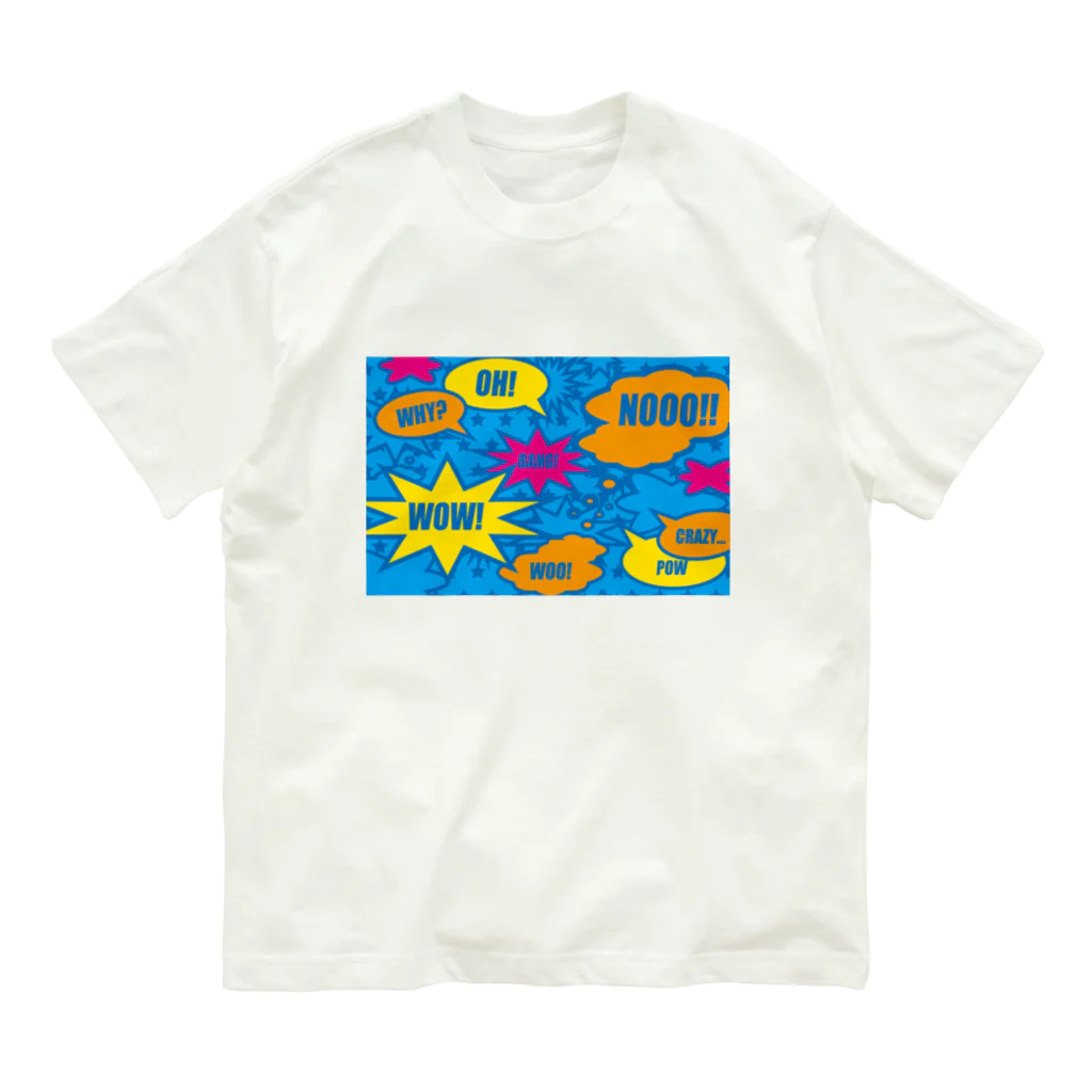 フォーヴァのコミックBLUE オーガニックコットンTシャツ