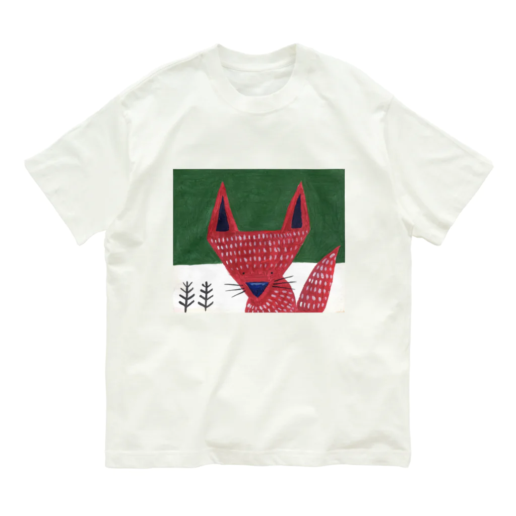 Kumano Shopの赤いキツネさん オーガニックコットンTシャツ
