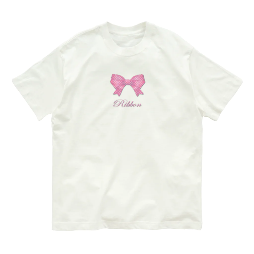 savannahのRibbon-Pink Organic Cotton T-Shirt