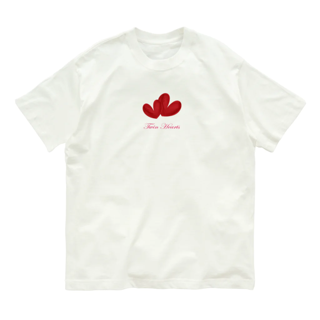 savannahのTwin Hearts オーガニックコットンTシャツ