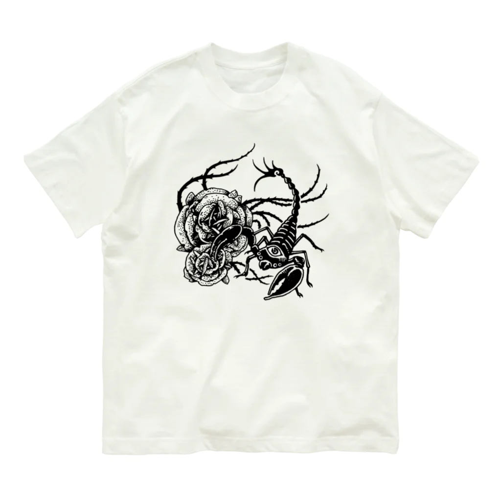 Alba spinaの砂漠の薔薇蠍 オーガニックコットンTシャツ